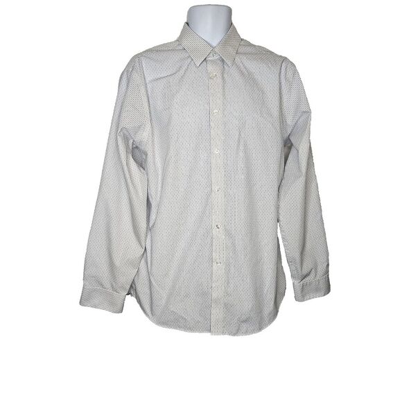CALVIN KLEIN Men 16.5 Dress‎ Shirt Normal Performance Striped - Picture 1 of 7